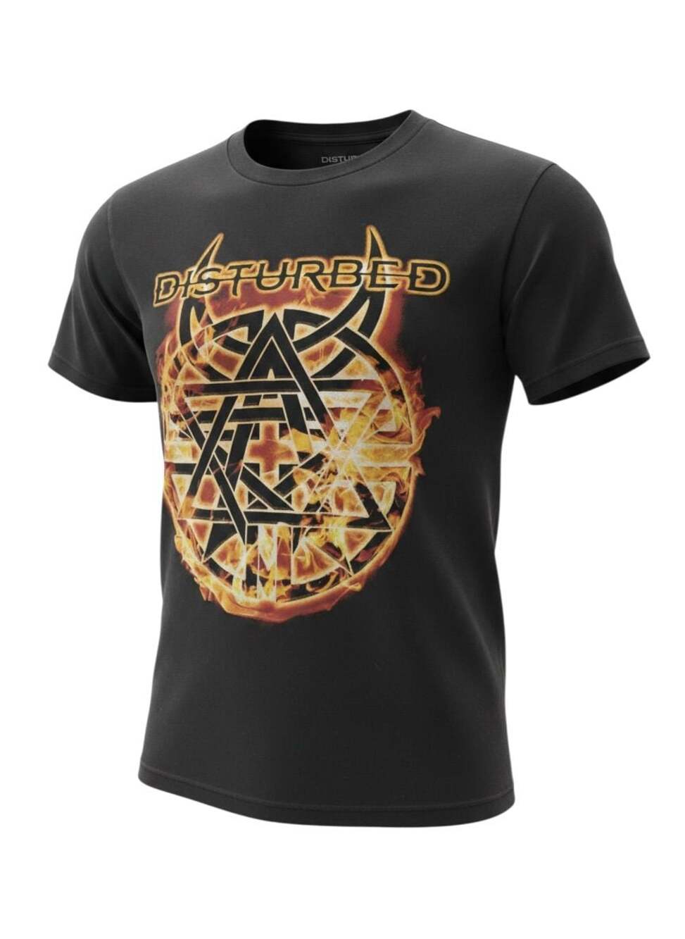 Disturbed Burning Belief Flaming Pentagram Graphic T-Shirt